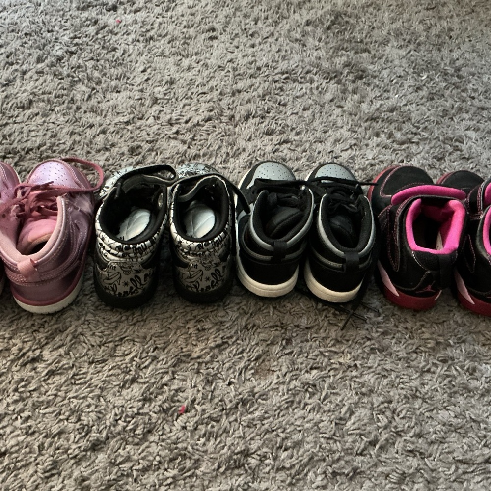 Jordan Kids Sneakers - Pink, Black, and Silver